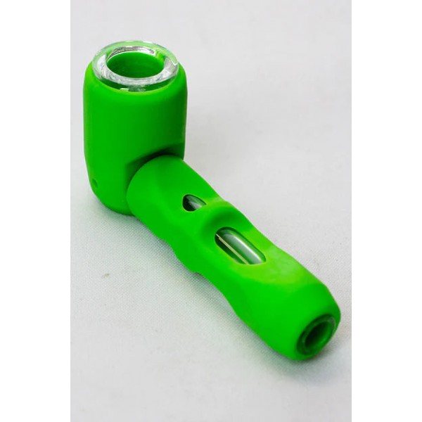 Silicone hand pipe with multi holes glass bowl and tube