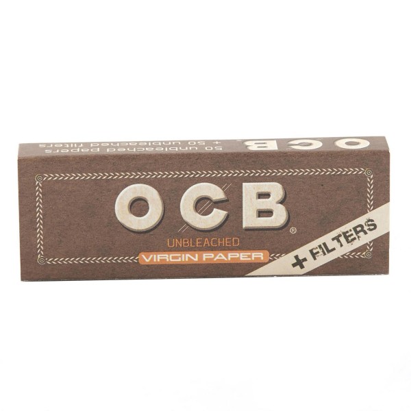 OCB Virgin Unbleached  1 1/4 Rolling Papers + Filt...